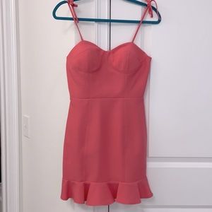 NWOT Coral Bustier-Style Linen Look Sundress